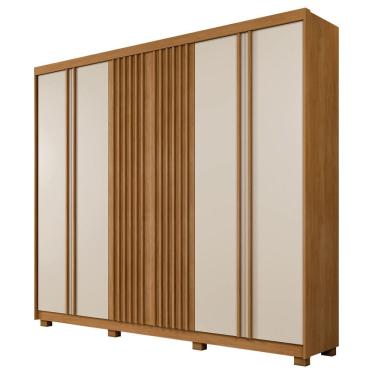 Imagem de Guarda Roupa Montreal 6 Portas Ripado 6 Gavetas 9 Prateleiras - Benetil