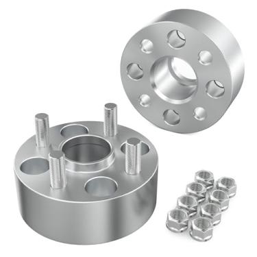 Imagem de Cmd motoring Espaçadores de roda forjados 4 x 4,25 (4 x 108), furo central de espaçador usinado CNC de 50 mm, rosca de 63,4 mm, rosca 12 x 1,5 compatível com Ford Fiesta/Focus/EcoSport/Contorno