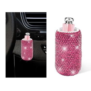 Imagem de NYTKL Suporte de protetor labial vertical para carro, organizador de batom com strass brilhante, suporte de protetor labial para veículos, protetor labial vertical e isolante, decoração interior