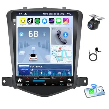 Imagem de Rádio de carro para Cruze 2009-2015: tela sensível ao toque HD estéreo sem fio Carplay Andriod Auto Mirror Link SWC Bluetooth 5.0 5GWiFi, câmera de backup GPS FM 2 + 64 GB