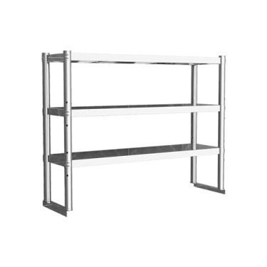 Imagem de Prateleiras de aço inoxidável para preparação de cozinha e mesa de trabalho Rack de armazenamento de garagem de aço inoxidável (100 x 30 cm/39,3 x 11,8 pol, 3T)