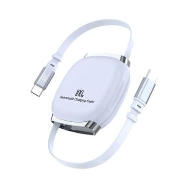 Imagem de Cabo Carregador Retrátil USB C Para USB C De 100W Para iPhone 16 15 pl