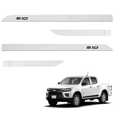 Imagem de Jogo de Friso Lateral S10 2012 a 2025 Branco Summit