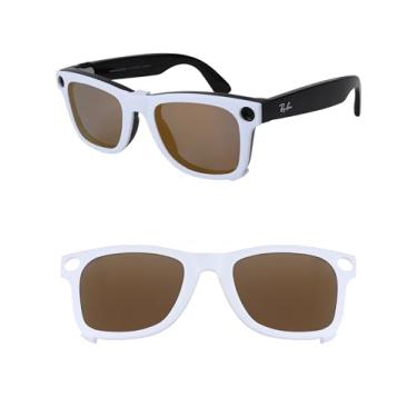Imagem de HILEEN Clipe polarizado para Ray-Ban Meta Wayfarer RW4008 e Gen 2 RW4012 Grande 53-22 para homens mulheres proteção UV - Bronze dourado
