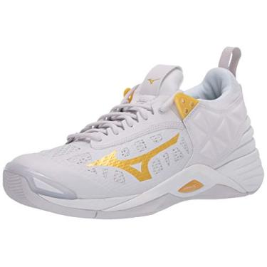 Imagem de Mizuno Tênis de vôlei feminino Wave Momentum, Ouro branco, 10.5