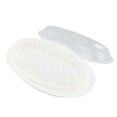 Imagem de AYNEFY Placa de Cozimento de Peixe de Micro-ondas Com Tampa, Condução de Calor Rápida Recipiente de Cozinha de Prato de Peixe Cozido No Vapor de Micro-ondas para Cozimento Rápido,