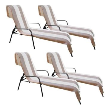 Imagem de Superior Capa de cadeira de lounge de algodão Cabana, capas para móveis de toalha/espreguiçadeira, tecido felpudo, praia, spa, acessórios de natação, capa de cadeira de piscina, macia, secagem rápida