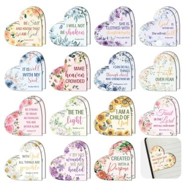 Imagem de Marcadores de livro magnéticos da Bíblia cristã - Wxiben 30 peças de marcadores de livro inspiradores para mulheres, versos da Bíblia, coração floral, marcadores, clipes de página magnéticos, presente
