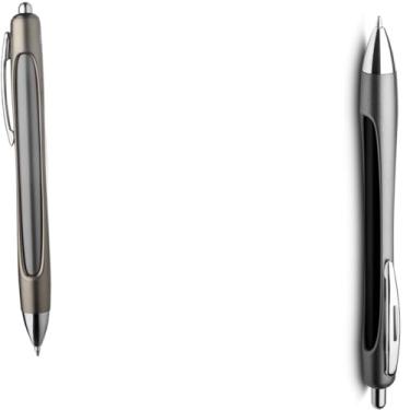 Imagem de Caneta Esferográfica Metálica com Ponta Touch, Escrita Azul, Multifuncional com Chave de Fenda, Phillips, Suporte para Smartphone, Limpador de Tela, Régua (Cinza e Preto.)