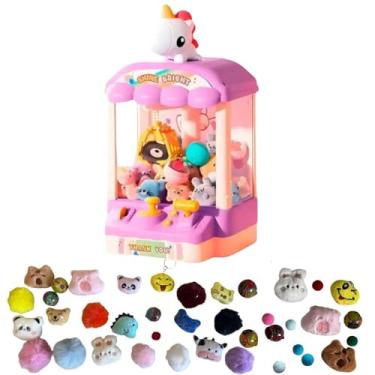 Imagem de Mini Máquina de Garra Infantil com Luzes LED e Músicas, Incluso 20 brinquedinhos, Brinquedo Eletrônico para Pegar Pelúcias, Alimentação USB, Máquina de Pegar Bichinos, 3 Opções (LILÁS (UNICÓRNIO))
