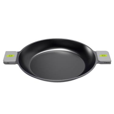 Imagem de BRA Panela antiaderente para paella Cookware Life | Paellera espanhola de alumínio reciclado de 35,5 cm | Frigideira larga antiaderente de cerâmica | Seguro para forno 218 °C | Frigideira de paella