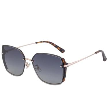 Imagem de JRLLFD Óculos de sol femininos de luxo, armação grande, masculino, para áreas externas, verão, UV400 (dourado, azul, cinza)