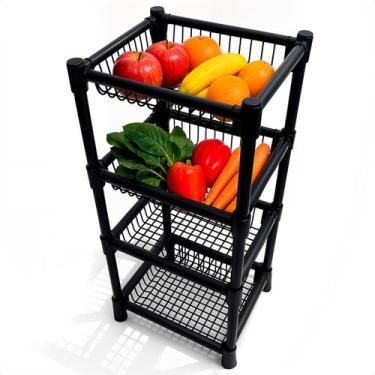 Imagem de Fruteira Multiuso 4 Cestos Organizadora Desmontavel Multiuso Cozinha D