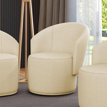 Imagem de Poltrona Decorativa Orgânica Fixa Para Sala Malu Bouclê M11 - D'rossi 