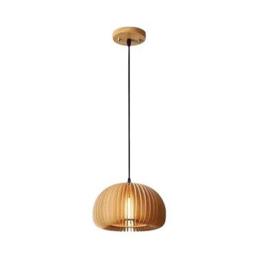 Imagem de Luminária Pendente de Bambu e Rattan - Feita à Mão para Sala de Jantar