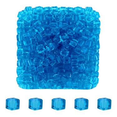 Imagem de Mandala Crafts Contas de cristal de cubo azul Capri de 4 mm – 500 contas de vidro facetadas para fabricação de joias, suprimentos de contas, artesanato DIY, pulseiras, colares, brincos e contas
