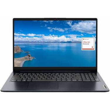 Imagem de Lenovo IdeaPad 1 Laptop FHD de 15,6 polegadas, Intel Pentium Silver N6000, 12 GB RAM, 256 GB PCIe SSD + 128 GB eMMC, 1 ano Microsoft Office 365, webcam, leitor de cartão SD, Wi-Fi 6, Windows 11