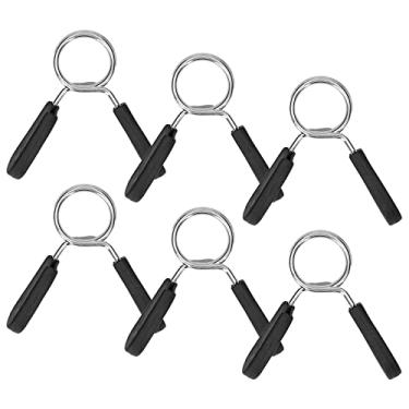 Imagem de 6 peças de Grampos Barbell Mola Haltere Colares Trava Peso para Musculação Treino Força