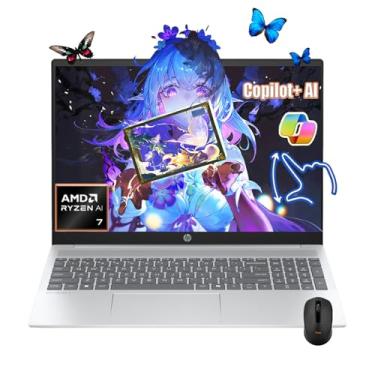 Imagem de HP Laptop com tela sensível ao toque de 16 polegadas, carregamento rápido | 2K (1920 x 1200) | AMD Ryzen AI 7 350 de próxima geração 2025 | Teclado retroiluminado | Wi-Fi 6 | W11 | Computadora