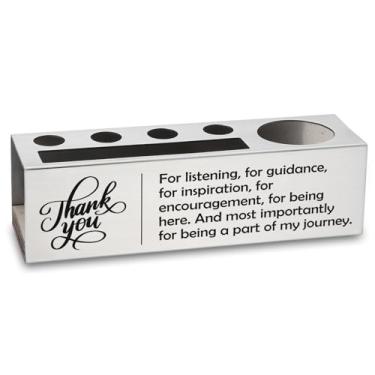 Imagem de YODOCAMP Suporte de lápis de aço inoxidável Thank You para professor mentor colega de trabalho, presente de agradecimento para mulheres e homens, organizador de mesa inspirador para escritório