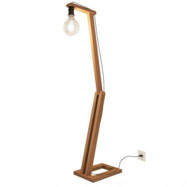 Imagem de LâMpada De Piso Minimalista AjustáVel - LâMpada De Leitura, Design Com Acabamento Em Madeira Natural, IluminaçãO Decorativa Para Sala De Estar