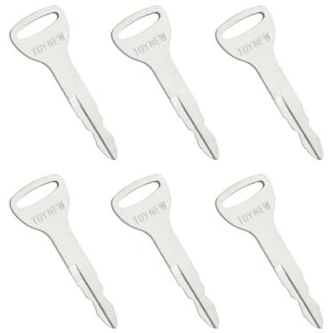 Imagem de ZZLZX Chave de ignição de empilhadeira, 6 peças, equipamento pesado, chave de ignição de metal 57591-23330-71 575912333071 A62597 prata 6 x 4,3 x 2,3 cm