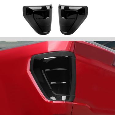 Imagem de JWWY Luz traseira para lanterna traseira guarnição da capa de guarnição apto para acessórios externos 2021 2022 2023 2024 Ford F150 preto (preto manchado)