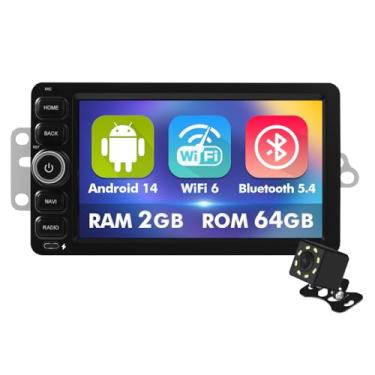 Imagem de Tela sensível ao toque IPS de 7 polegadas 2 + 64 GB Android 14 estéreo automotivo para Chevrolet Silverado Impala Tahoe GMC Sierra Yukon Hummer com CarPlay e rádio automotivo Android, compatível com