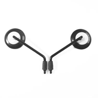 Imagem de Miijzorr Espelhos de motocicleta, parafuso de 10 mm, retrovisores laterais para guidão redondo, compatível com Kawasaki Honda Suzuki Cruiser Scooter, preto + branco, MIJZ-1006