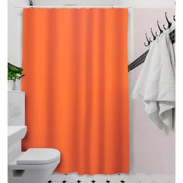 Imagem de Cortina de Box Banheiro Vinil com Ganchos – Cortina para Box Impermeável e Fácil de Limpar (LISA LARANJA)