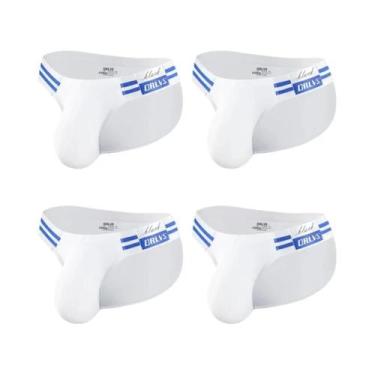 Imagem de Cuecas Masculinas De Algodão Listradas Azul Marinho, Modelo Biquíni Tr