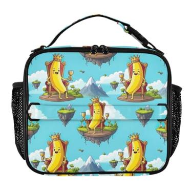 Imagem de Joisal Lancheira alegre com coroa de banana para mulheres, meninas, lancheira masculina e infantil, lancheira para trabalho, bolsa térmica para adultos