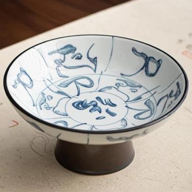 Imagem de FENNYYAR Prato de oferta Underglaze Color Guanyin God of Wealth, 16,5 cm, prato de frutas de sobremesa de cerâmica estilo chinês