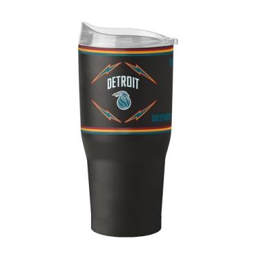 Imagem de FANMATS Copo de aço inoxidável NBA Detroit Pistons City Edition 850.5 g - Acabamento em pó de parede dupla isolado e durável - Design City Edition, mantém as bebidas quentes e frias por horas