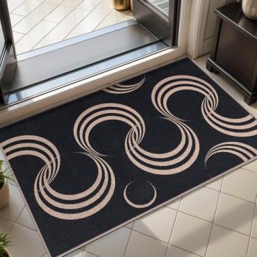 Imagem de Tangsoo Tapete de juta lavável fácil 5 x 7 cm, tapete antiderrapante para porta interna e externa