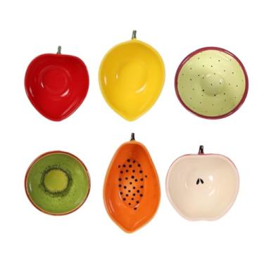 Imagem de Jogo De 6 Bowls Tigela Formato Aparencia De Fruta Mesa Posta Melancia Limão Mamão Maça Morango Kiwi (Frutas 3)