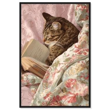 Imagem de Cat Nap Chapter II Impressão em tela Pet Wall Decor por Art Remedy, moldura preta, 25 x 38 cm