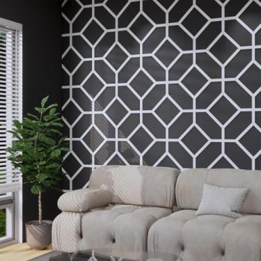 Imagem de MidModArt Painéis de parede decorativos modulares de PVC para sala de estar lobby quarto, 8 peças cruz grade - acabamento branco fosco branco