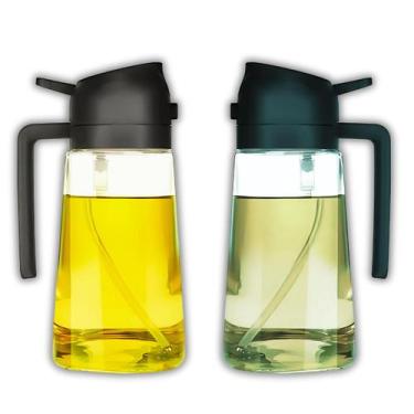 Imagem de Galheteiro Vidro 470ml com Tampa e Bico Dosador Inox para Azeite e Vin