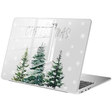 Imagem de BlHMCASE Compatível com MacBook Pro 16 polegadas 2025-2021 M4 M3 M2 M1 A3403 A3186 A2991 A2780 A2485 Pro Max, linda árvore de Natal, floco de neve, capa rígida protetora para MacBook Pro 16