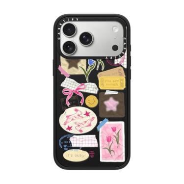 Imagem de CASETiFY Capa Impact para iPhone 17 Pro Max [fina/compatível com Magsafe/2,5 m. Proteção contra quedas de grau militar 4X] - Colagem You are Stars - Preto fosco