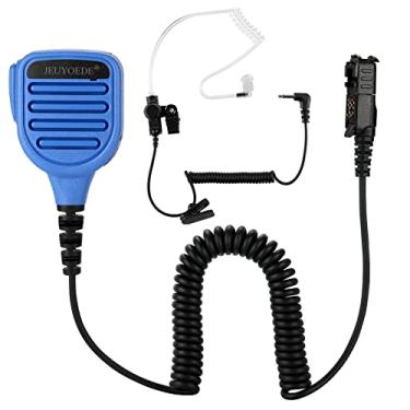 Imagem de JEUYOEDE Microfone de rádio à prova d'água, controle remoto, walkie talkie, com conector de áudio de 3,5 mm, compatível com Motorola XPR3300 XPR3300e XPR3500 XPR3500e azul