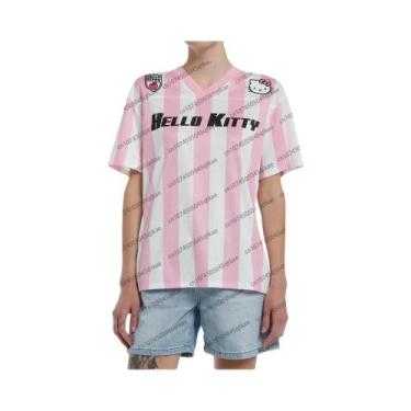 Imagem de Camiseta V-neck Hello Kitty Para Mulheres E Homens Moda Cartoon Roupas