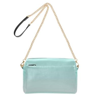 Imagem de Joitme Bolsas femininas transversais para celular bolsa de ombro de couro PU alça de corrente verde azul cinza claro gradiente