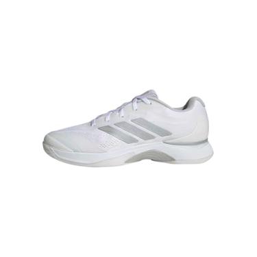 Imagem de adidas Avacourt 3 Tênis feminino, Branco/prata metálico/cinza traço, 34
