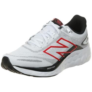 Imagem de New Balance Fresh Foam 680 V8 Tênis masculino, Branco/preto, 41
