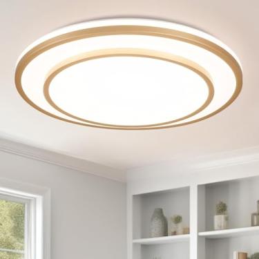 Imagem de Wheatronic Luminária De Teto Embutida Led De 20" 5 Cct, Luminária Dourada De 36 W, Luminária Regulável De Teto Moderna Próxima Ao Teto Para Sala De Estar, Hall De Entrada, Cozinha, Quarto