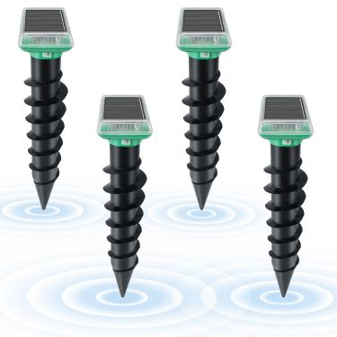 Imagem de Repelente de toupeira movido a energia solar, IP67, impermeável, repelente de toupeiras, ultrassônico, dissuasor, ratazanas, pragas e outros animais roedores, livre-se de toupeiras, marmotas