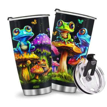 Imagem de Copos isolados de 590 ml, caneca copo de aniversário, presentes de Natal para homens, pai, avô, meninos, filhos, acessórios essenciais de viagem, acessórios indispensáveis com alça gelada, sapo de