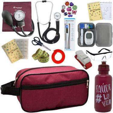 Imagem de Kit de Enfermagem Estetoscopio  Aparelho de  Pressao Necessaire Medido